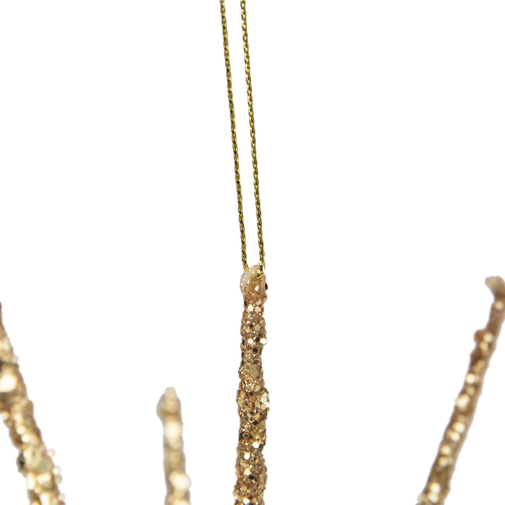 12" Shimmering Gold Glitter Starburst Christmas Ornament